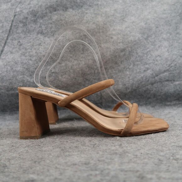 Steve Madden Shoes Womens 10 Sandal Mule Pumps Double Strap Leather Brown Lilah - Picture 2 of 12